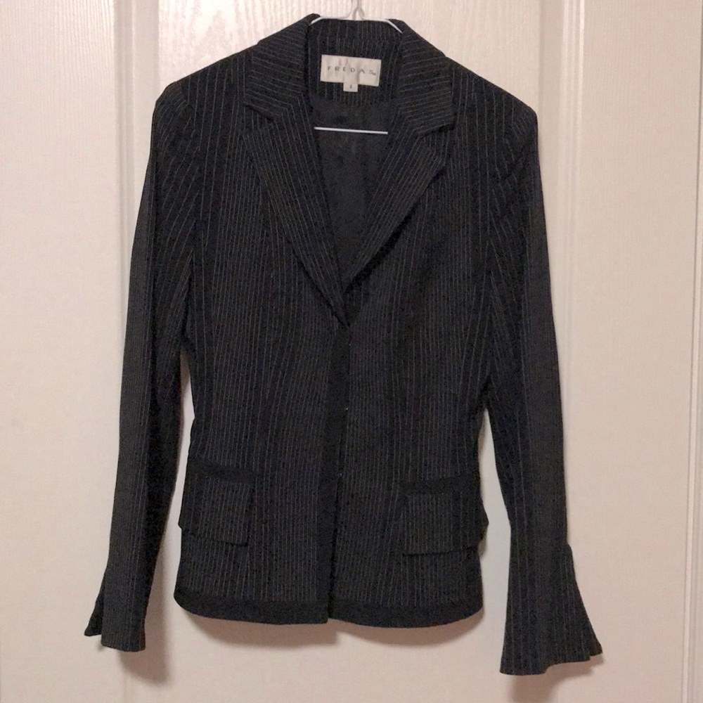 Black Designer Pin-Striped Suit